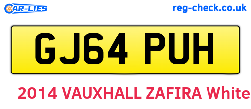 GJ64PUH are the vehicle registration plates.