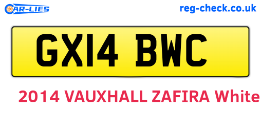 GX14BWC are the vehicle registration plates.