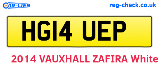 HG14UEP are the vehicle registration plates.