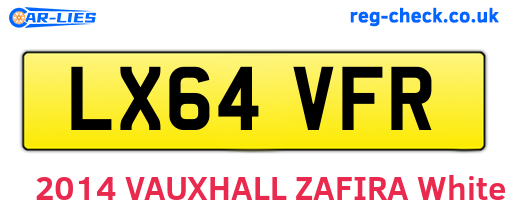 LX64VFR are the vehicle registration plates.
