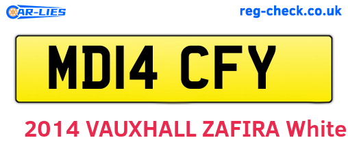 MD14CFY are the vehicle registration plates.