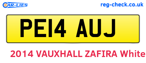 PE14AUJ are the vehicle registration plates.