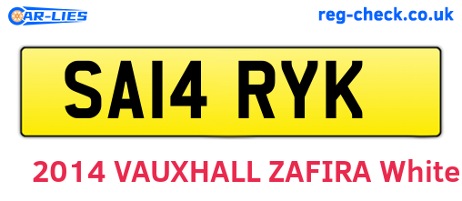 SA14RYK are the vehicle registration plates.