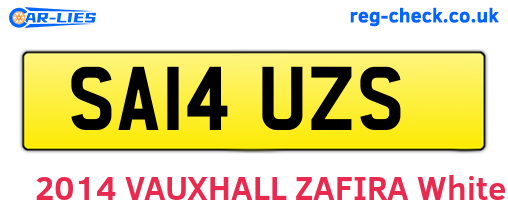 SA14UZS are the vehicle registration plates.