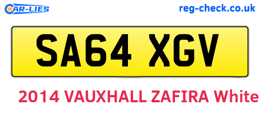 SA64XGV are the vehicle registration plates.