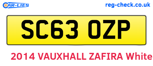 SC63OZP are the vehicle registration plates.