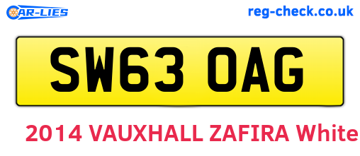 SW63OAG are the vehicle registration plates.