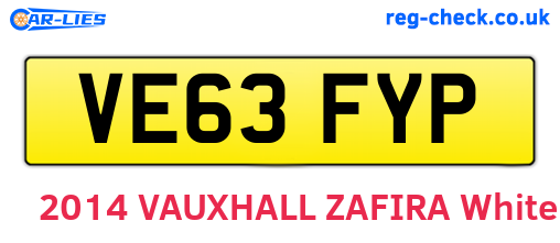 VE63FYP are the vehicle registration plates.