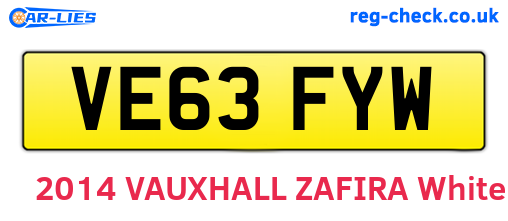 VE63FYW are the vehicle registration plates.