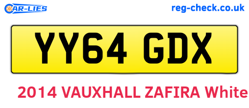 YY64GDX are the vehicle registration plates.