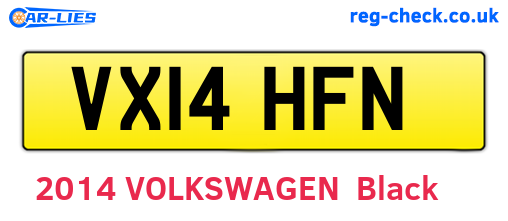 VX14HFN are the vehicle registration plates.