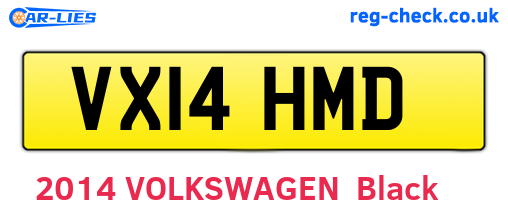 VX14HMD are the vehicle registration plates.
