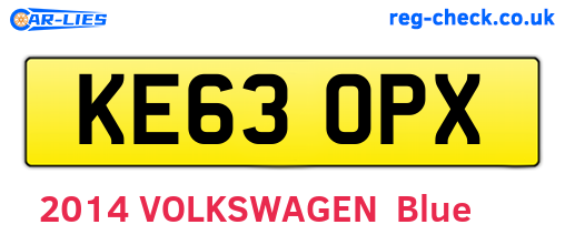KE63OPX are the vehicle registration plates.