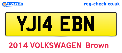 YJ14EBN are the vehicle registration plates.