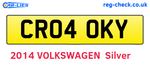 CR04OKY are the vehicle registration plates.