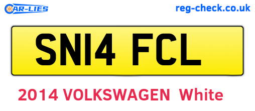 SN14FCL are the vehicle registration plates.