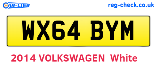 WX64BYM are the vehicle registration plates.
