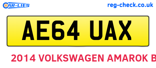 AE64UAX are the vehicle registration plates.