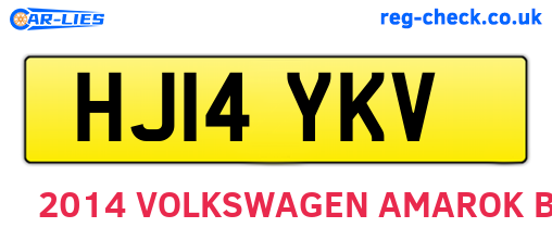 HJ14YKV are the vehicle registration plates.