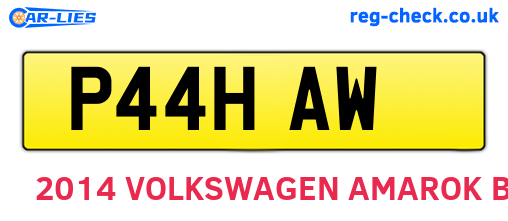 P44HAW are the vehicle registration plates.