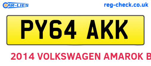 PY64AKK are the vehicle registration plates.