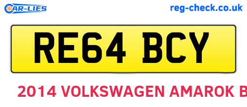 RE64BCY are the vehicle registration plates.