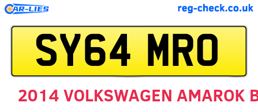 SY64MRO are the vehicle registration plates.