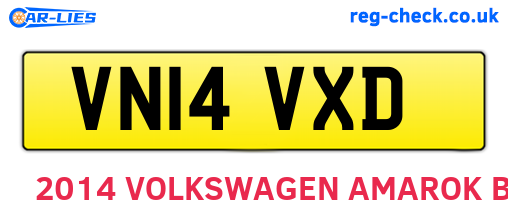 VN14VXD are the vehicle registration plates.