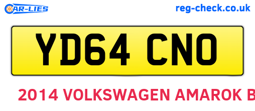 YD64CNO are the vehicle registration plates.