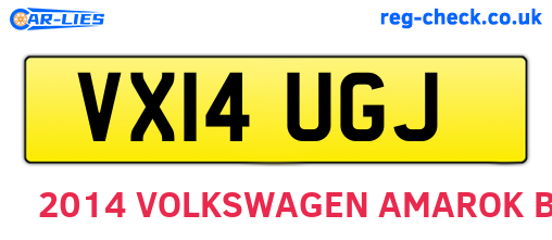 VX14UGJ are the vehicle registration plates.