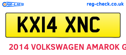 KX14XNC are the vehicle registration plates.
