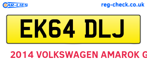 EK64DLJ are the vehicle registration plates.