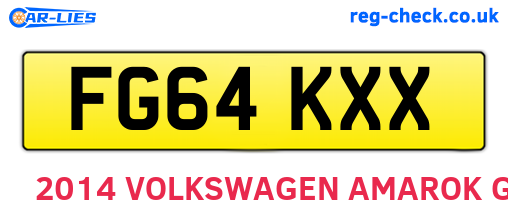 FG64KXX are the vehicle registration plates.