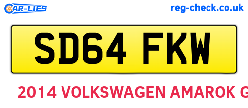 SD64FKW are the vehicle registration plates.