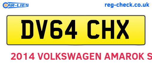 DV64CHX are the vehicle registration plates.