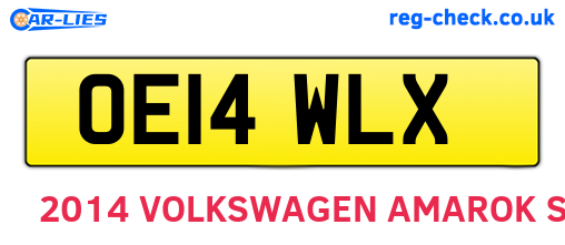 OE14WLX are the vehicle registration plates.