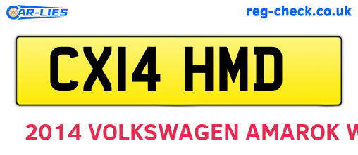 CX14HMD are the vehicle registration plates.