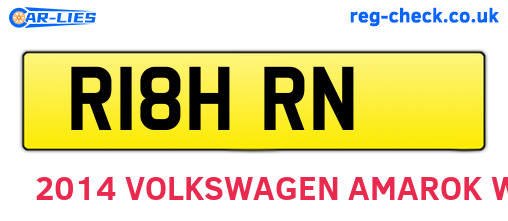 R18HRN are the vehicle registration plates.