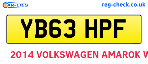 YB63HPF are the vehicle registration plates.