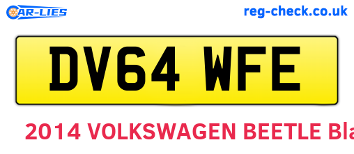 DV64WFE are the vehicle registration plates.