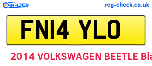 FN14YLO are the vehicle registration plates.