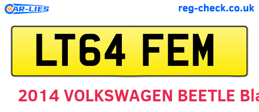 LT64FEM are the vehicle registration plates.
