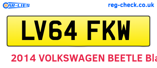 LV64FKW are the vehicle registration plates.