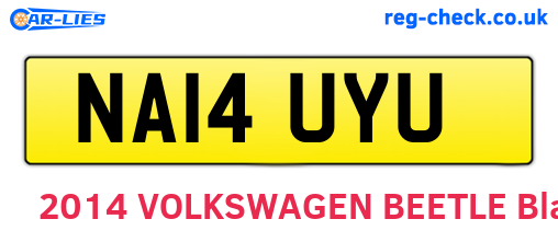 NA14UYU are the vehicle registration plates.