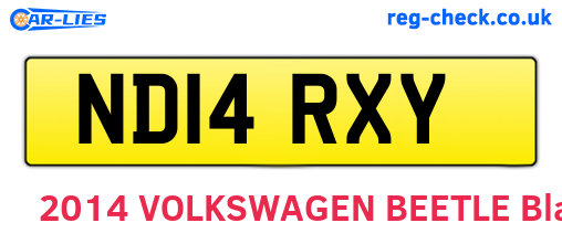 ND14RXY are the vehicle registration plates.