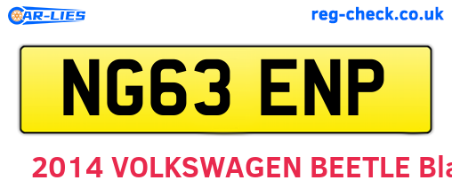 NG63ENP are the vehicle registration plates.