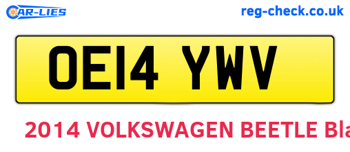 OE14YWV are the vehicle registration plates.