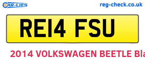 RE14FSU are the vehicle registration plates.