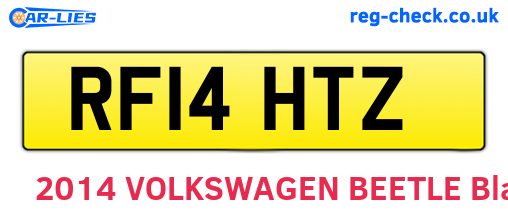 RF14HTZ are the vehicle registration plates.