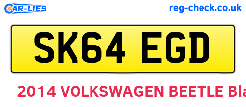 SK64EGD are the vehicle registration plates.